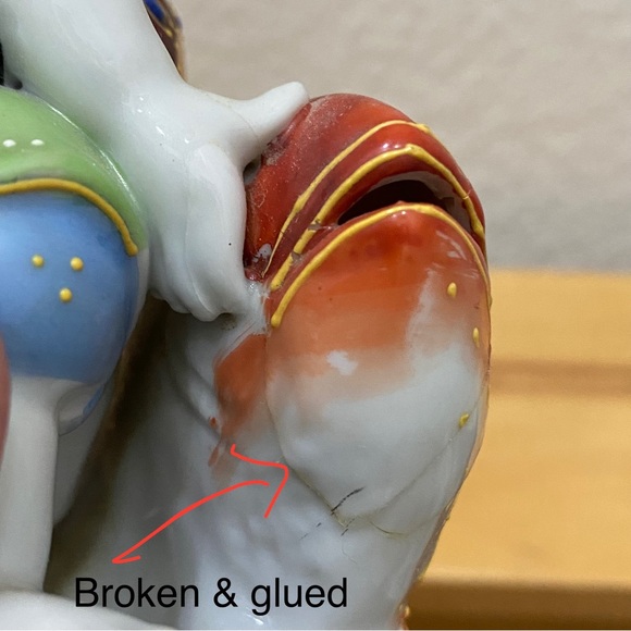 Vintage Signed Kutani Ebisu God Of Fishermen and Luck 5.5” Porcelain Figurine - Picture 10 of 11